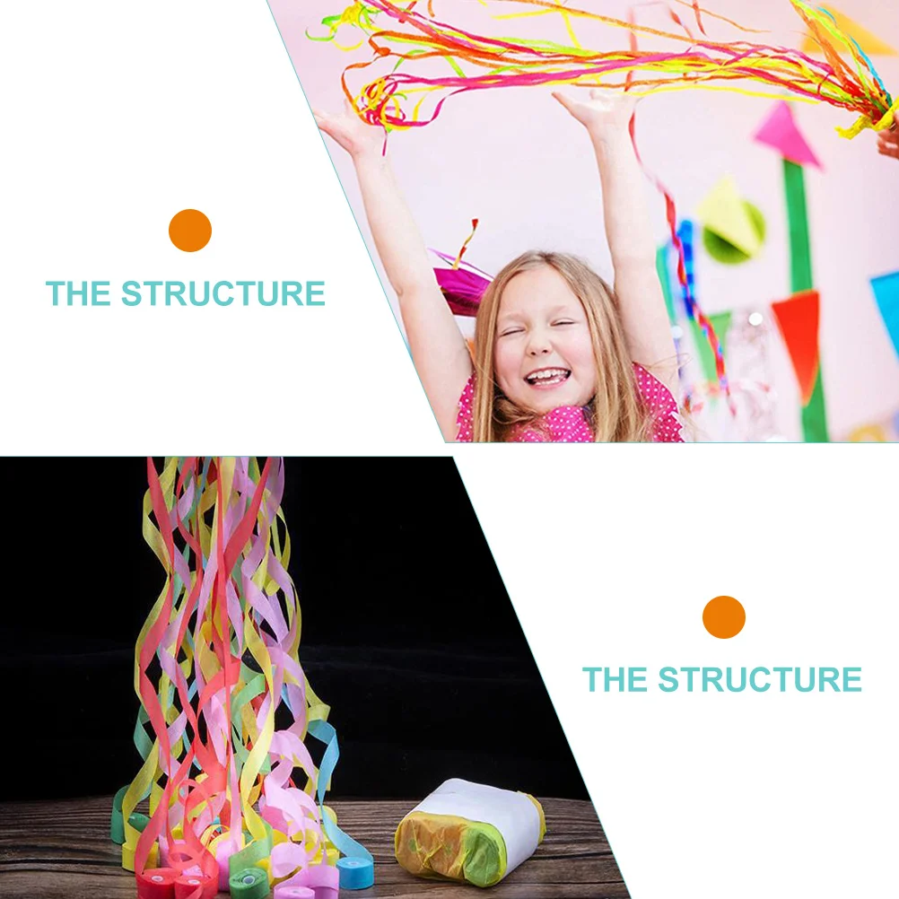 

4pcs Handheld Colorful Confetti Party Streamers Decorations Lightweight Easy to Use for Festive Celebration Events