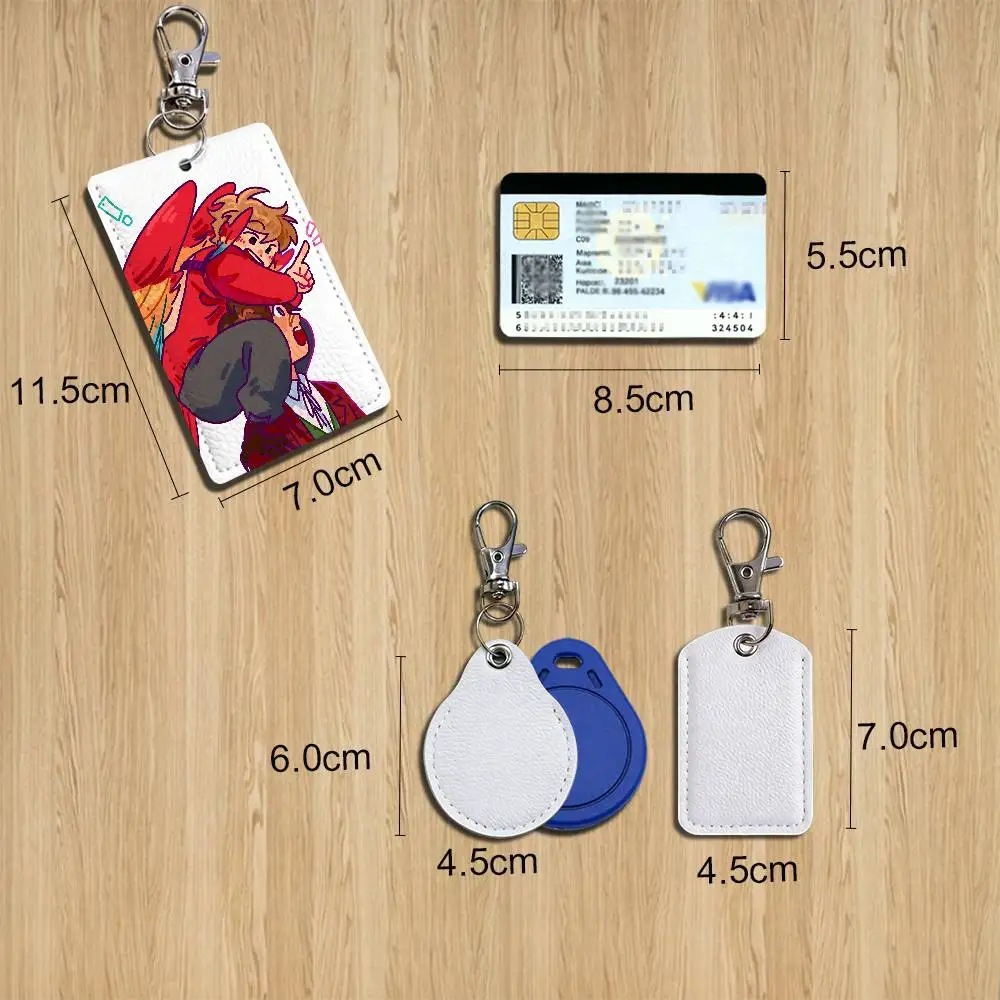 Popular host Grian Cherri Fire Keychain Holder Suitable For Subway Bank Card Bus Card Case Badge Holder Wallet Card Textured