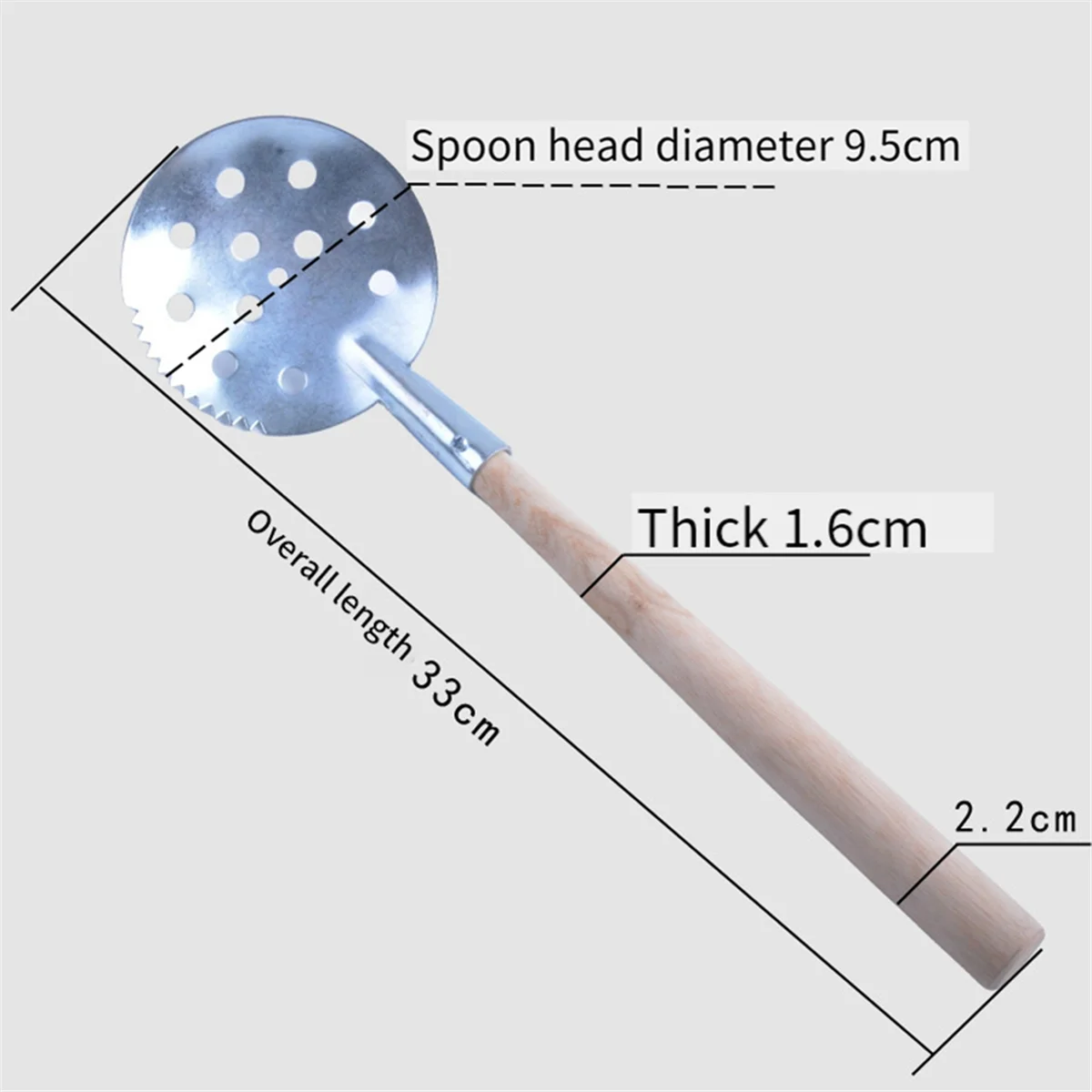

Serrated Ice Fishing Spoon,Metal Ice Scoop, Fishing Skimmer Scoop