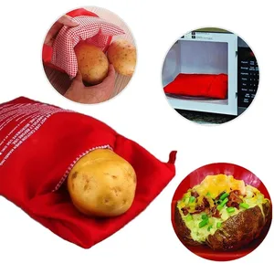 Saco de batata de microondas reutilizável expresso saco de fogão de batata de microondas cozido batata perfeita 4 minutos vermelho cozido bolsa 10 principais vendas batata pure - №1