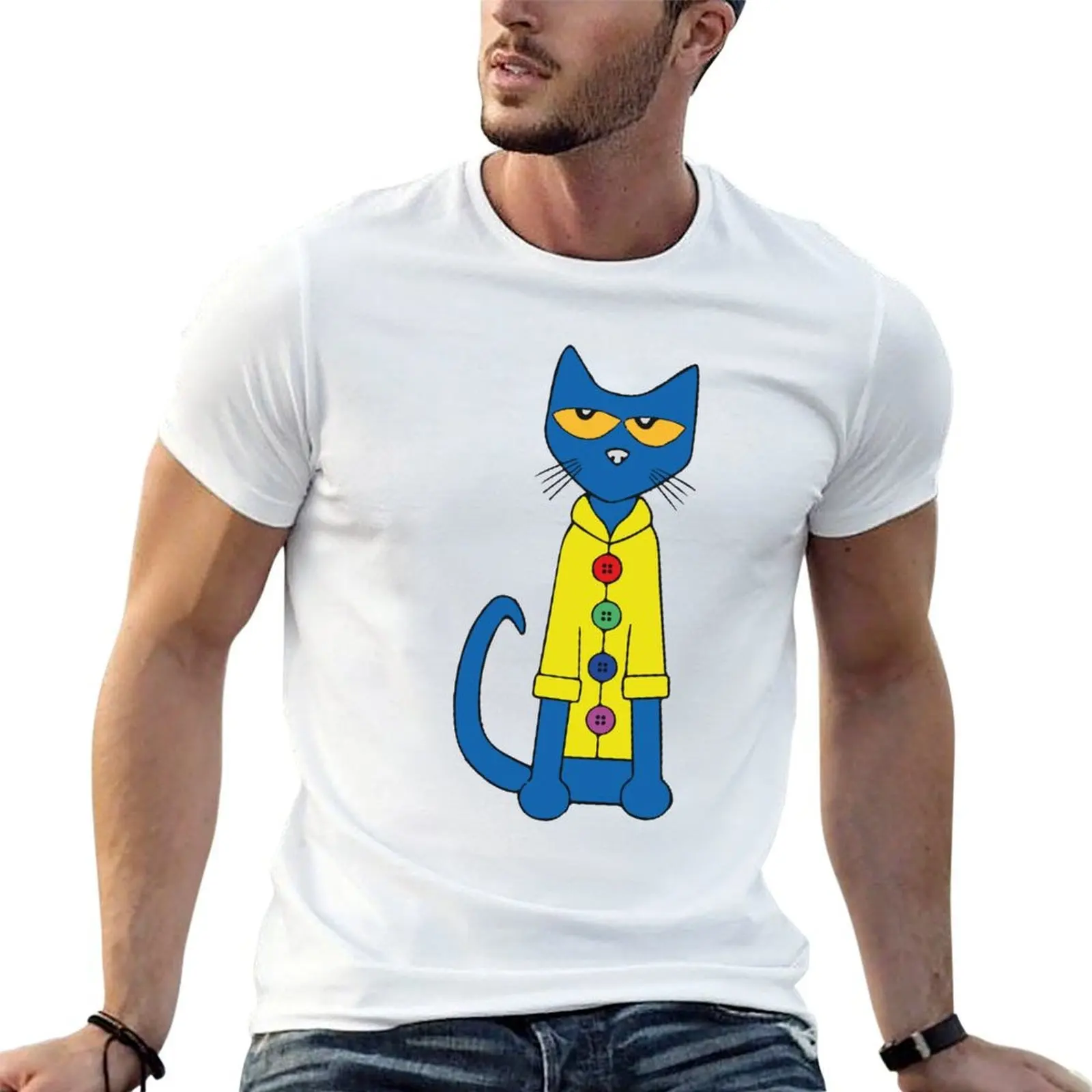 

pete the cat in his yellow vest T-Shirt t shirts for man slim fit essential t shirt T-Shirt