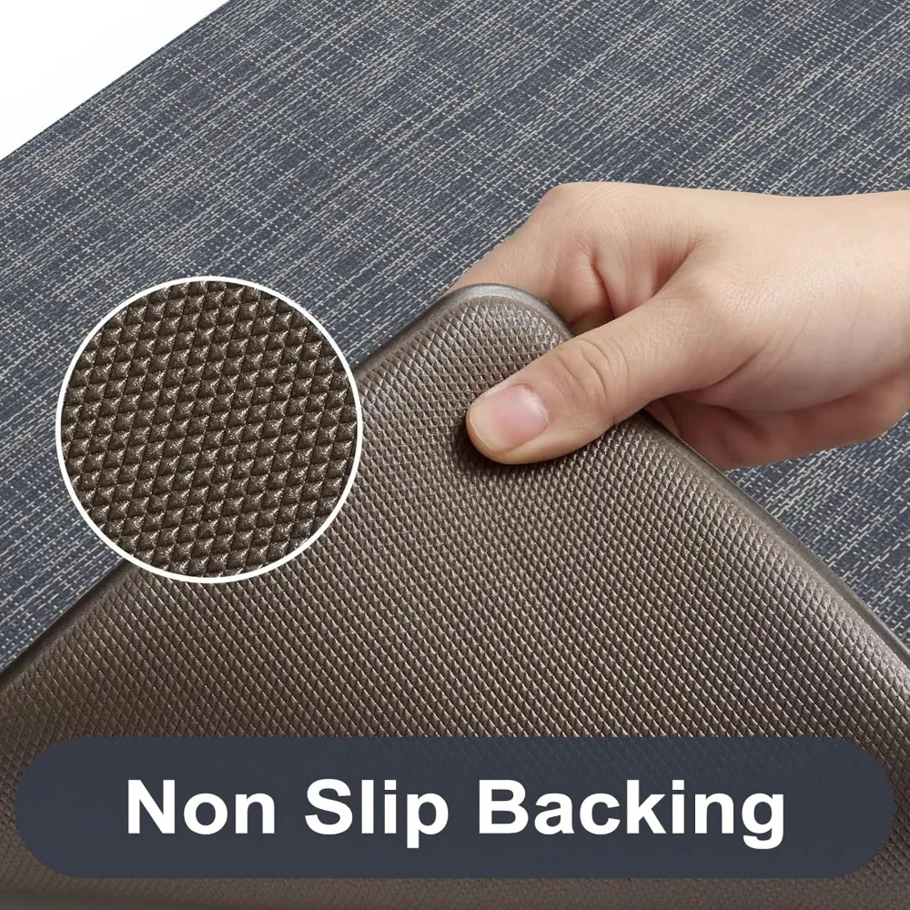 سجادة مطبخ مضادة للتعب مقاس 17.3 بوصة × 29 بوصة، سجادة أرضية مطبخ المزرعة باللون الأزرق الداكن غير قابلة للانزلاق، سجادة مطبخ منسوجة للأرضيات غير قابلة للانزلاق، #5