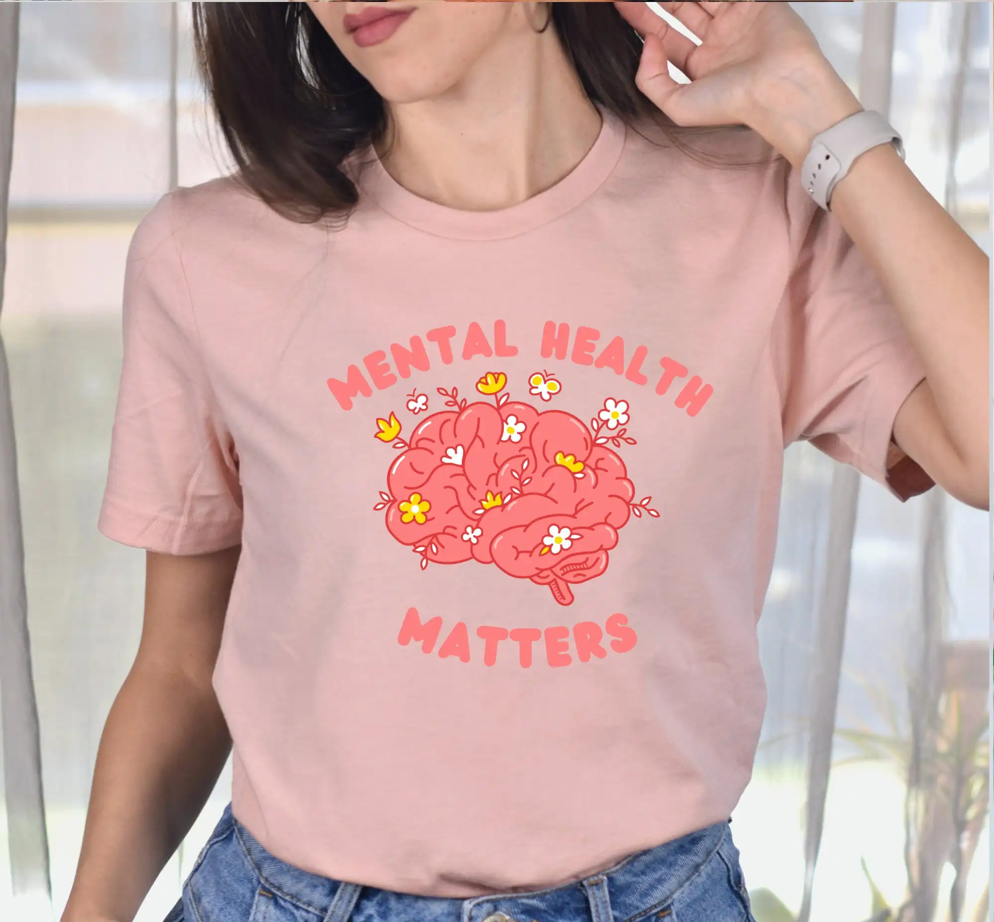 Mental Health Matters T Shirt Awareness Inspirational Love Yourself All Feelings Are Okay Women's Top