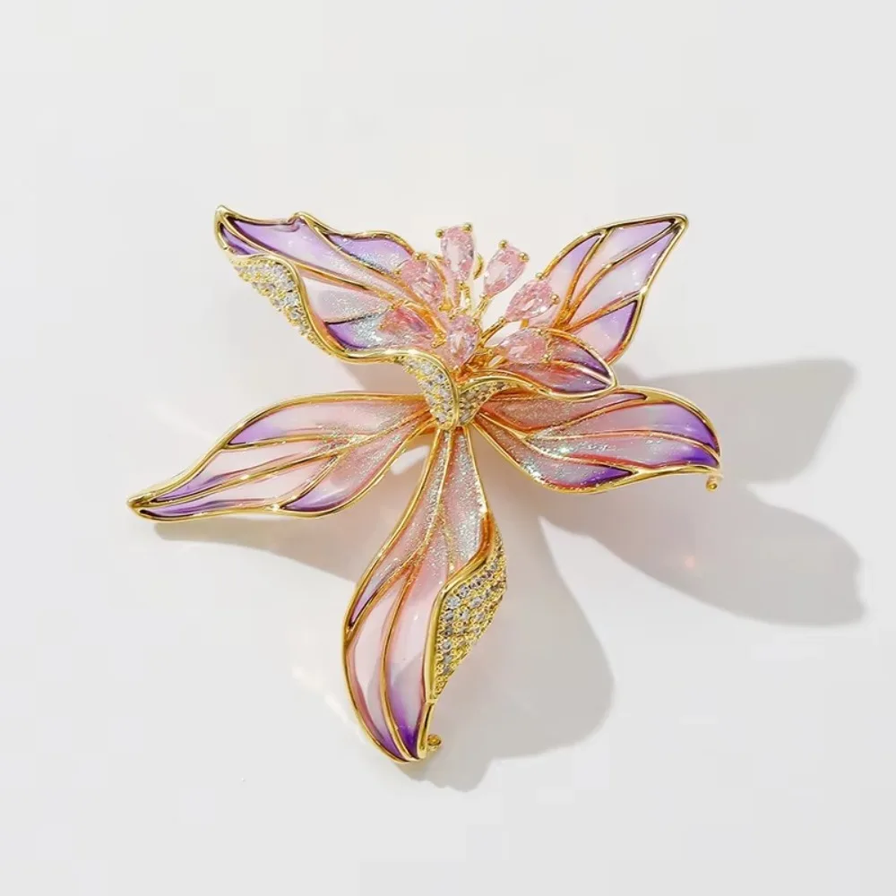 Exquisite Romantic Iris Flower Brooch Trendy Accessories Wedding Party Gifts Flower Plant Pins Unique Design Brooches Jewelry