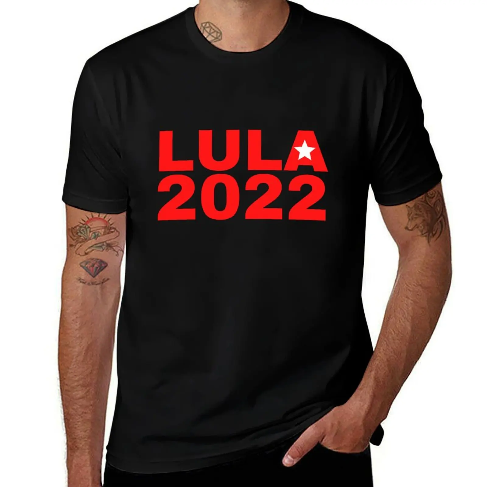 Lula 2022 camiseta masculina gráfica t camisas homem simples t camisas para homem camiseta de algodão