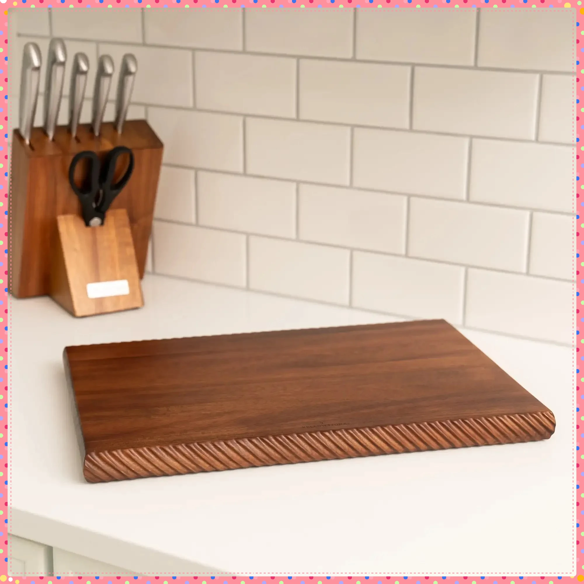 

18x12 Inch Braided Wooden Cutting Board, Durable Multi-Function Kitchen Chopping Block for Slicing & Serving, Easy Clean