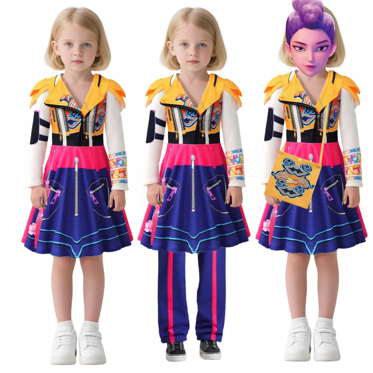 

Kpop охотники на демонов детский костюм на Хэллоуин Руми Мира Зои модная одежда для косплея для девочек на Хэллоуин костюм для дня рождения