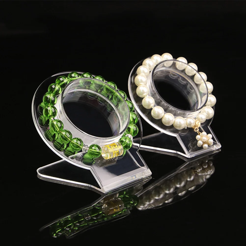 

10 PCS Large Showcase Display Stand Bulk Clear Bracelet Jewelry Organizer Acrylic Rack