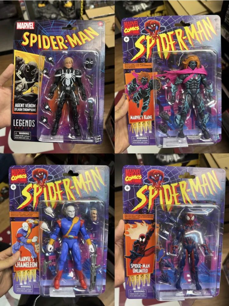 New Marvel Legends Agent Venom Chameleon Spider-Man Unlimited Kaine Electro  Anime Figures Movable Doll Collection Children Gift