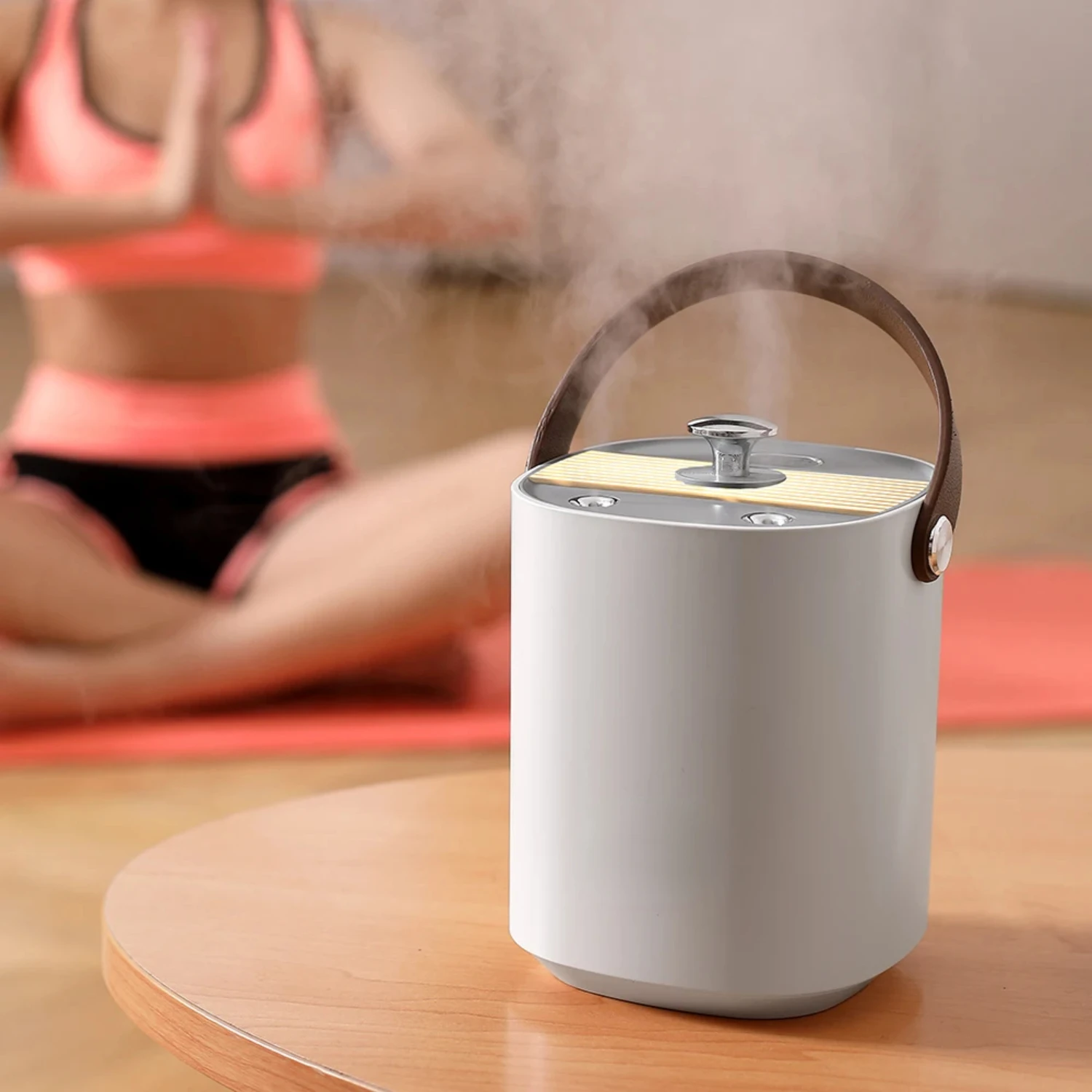 1200ML USB Wireless Air Humidifier Double Ports Heavy Fog Sprayer Rechargeable Air Purifier   Office with LED Night Light