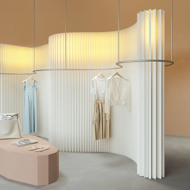 Screen partition organ luminous paper wall live stream background wall office living room mobile folding paper wall
