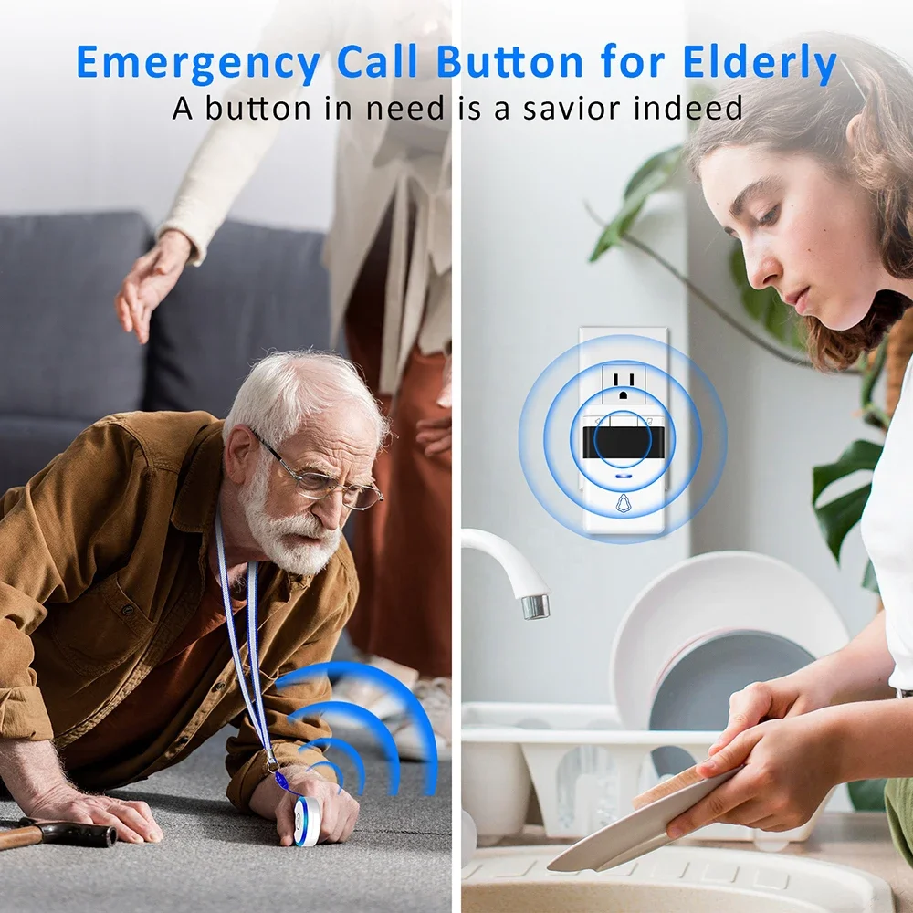 Tuya WiFi SOS Alarm Button Battery Rechargeable Elderly Emergency Panic Button Old Man Personal Self-Defense Smart Life App Push