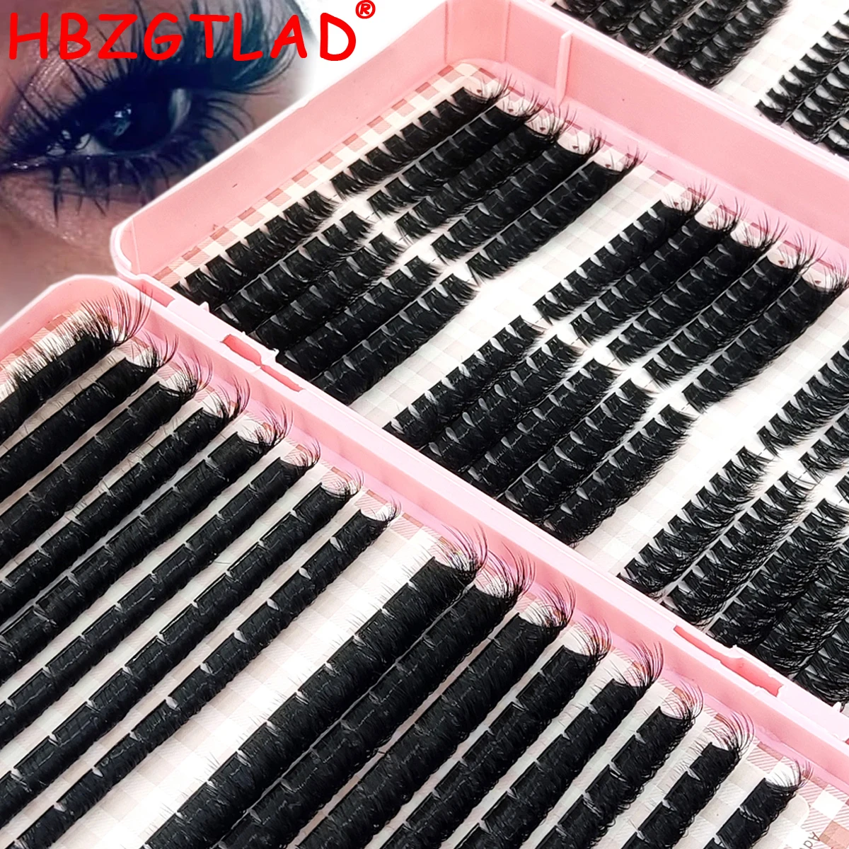HBZGTLAD 200D-30D Fluffy 8D Thick Lash Book Fluffy Curly Light Soft 0.07mm Curly Mixed Dramatic Lash Bundle Personal Lash