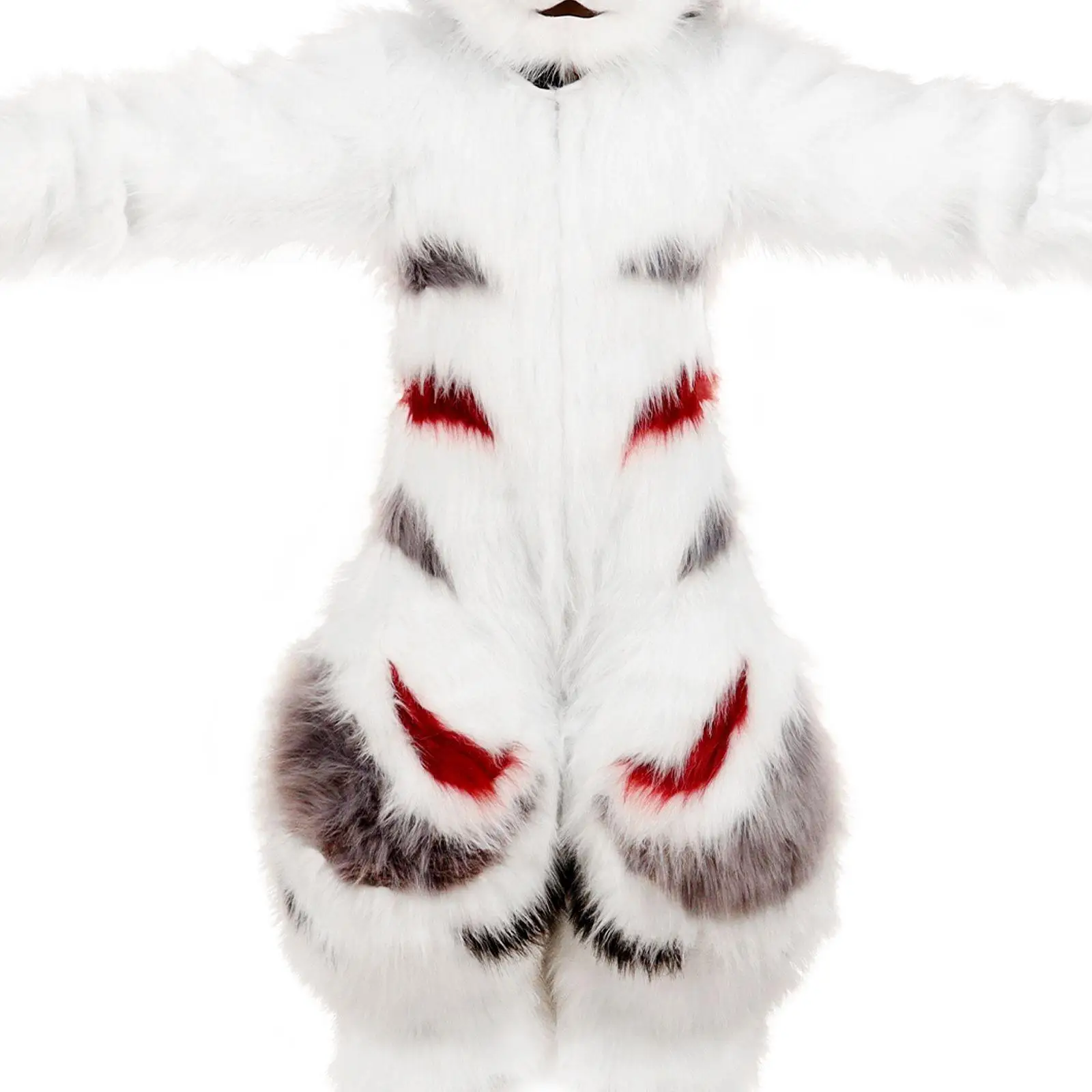 Soft Plush Furry Animal Costume Full Body Suit with Attached Arms and Tail for Anime Fest Costume Party