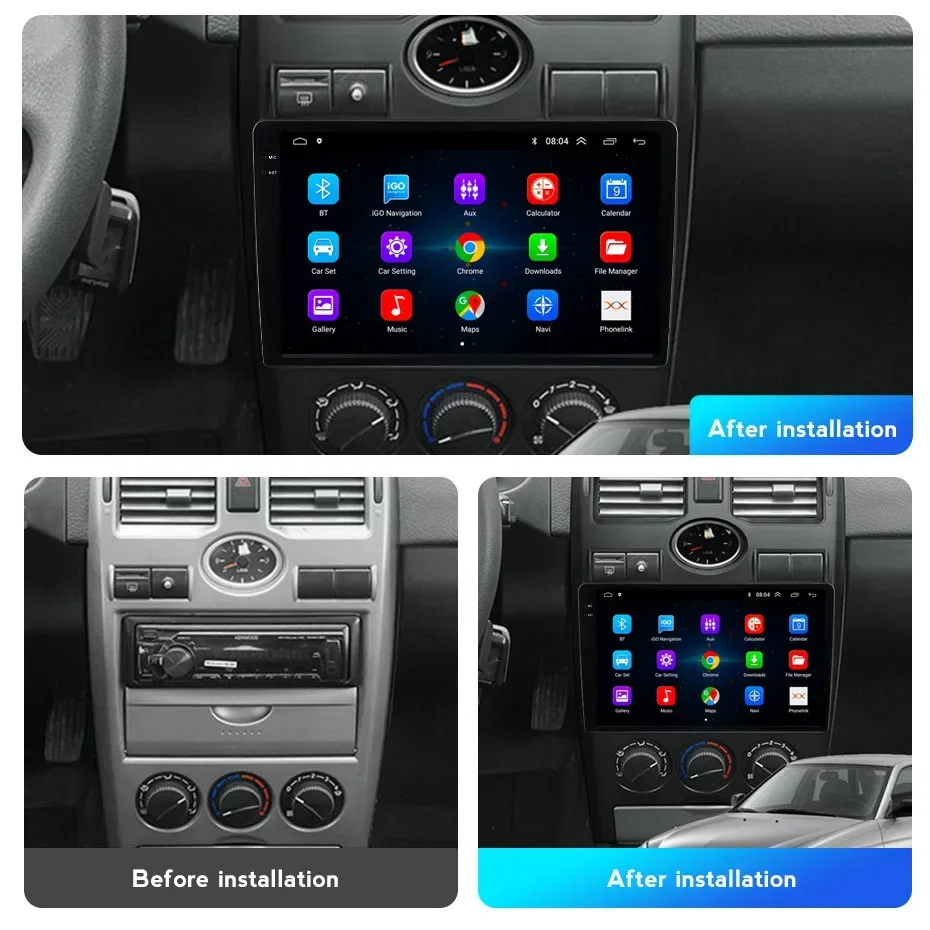 8G 128G Carplay Car Radio For LADA Priora 2007 - 2013 Multimedia Blu-ray QLED System Navi GPS Stereo Auto Android No 2 Din DVD