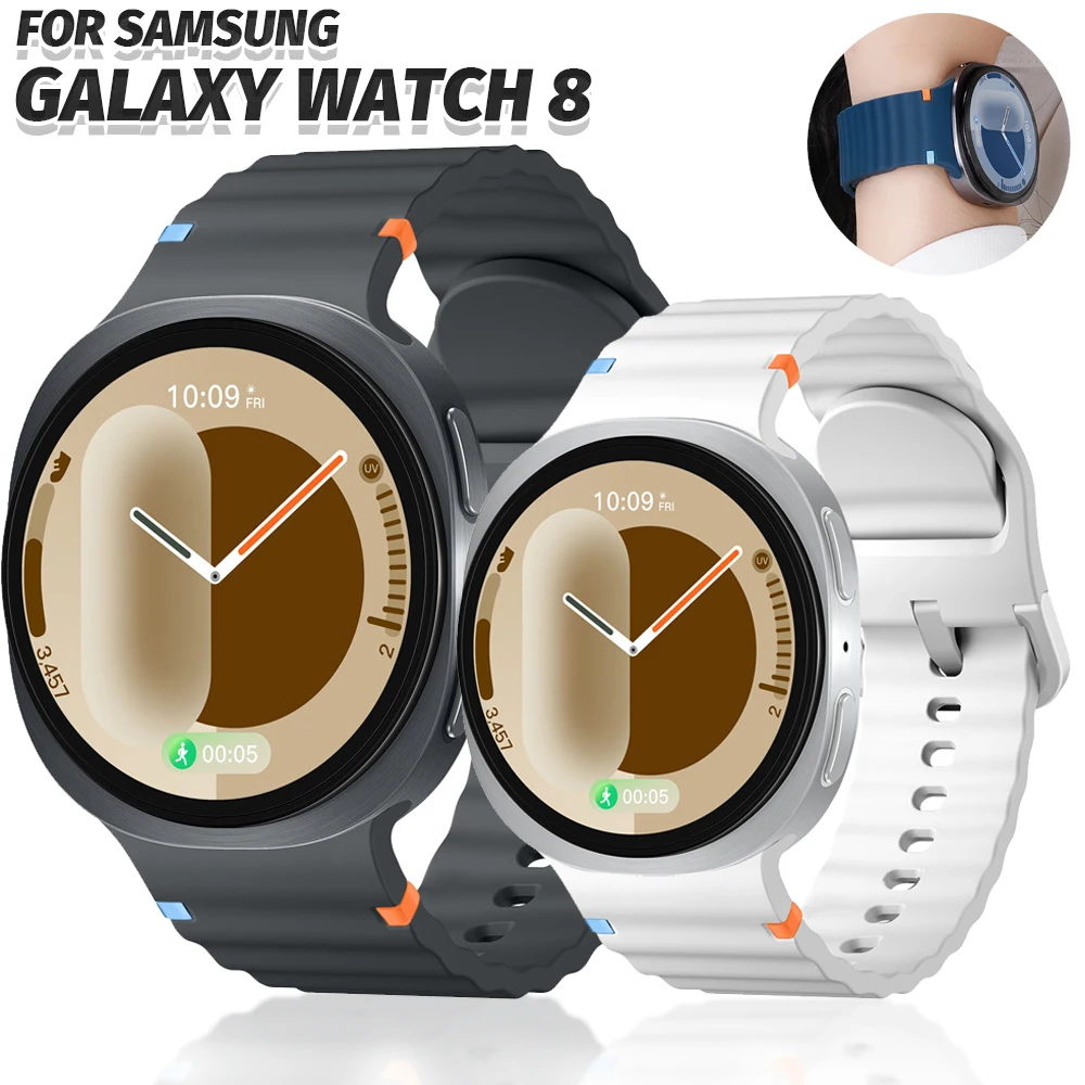 

Rubber Loop Band for Samsung Galaxy Watch 8 40mm 44mm Silicone Sport Strap for Watch 8 Classic No Gaps Curved End Bracelet