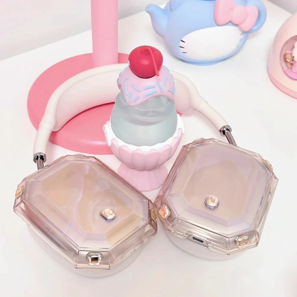 AirPods Max 케이스 Y2K 골드 다이아몬드가 박힌 헤드폰 케이스 Airpods Max 복제 헤드셋 커버 액세서리 용 장식 케이스