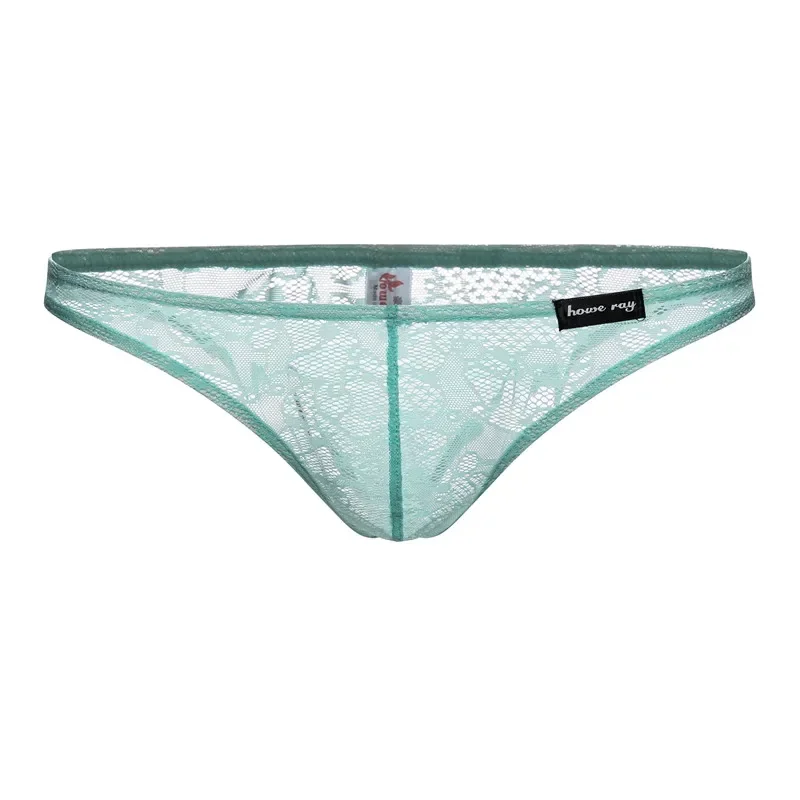 Sexy Underwear Men Briefs Transparent Lace Panties Low Rise Ultra-thin Breathable Lingerie Penis Pouch Male Panties Brief