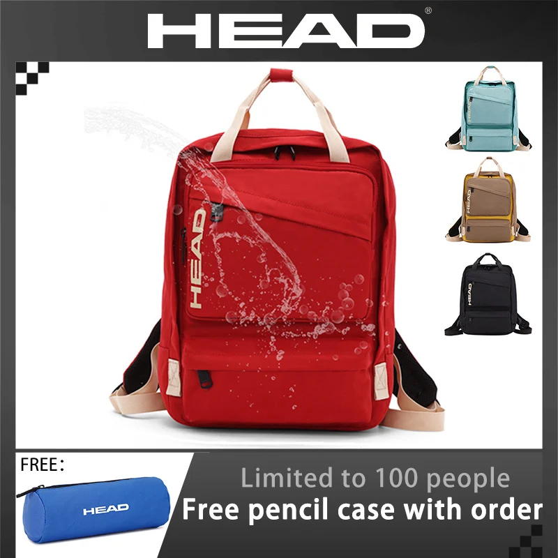 Mochila de viagem à prova d'água HEAD Mochila casual para mulheres e homens, mochila para laptop de 15,6 polegadas Bolsa para livros escolares Mochilas universitárias