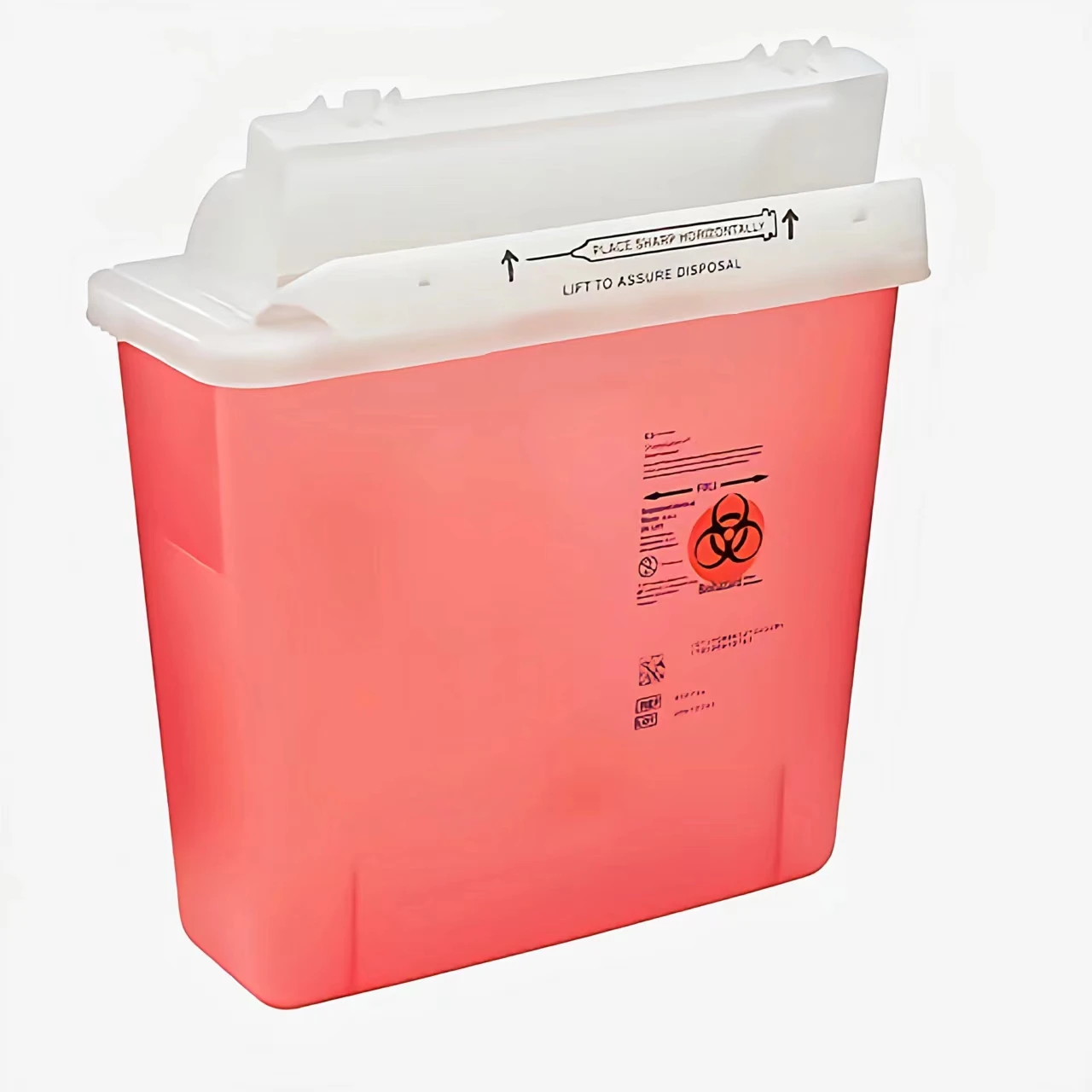 ovidien 8507SA SharpSafety Container with Counterbalance Lid, 5 quart Capacity, Transparent Red (20 Count)