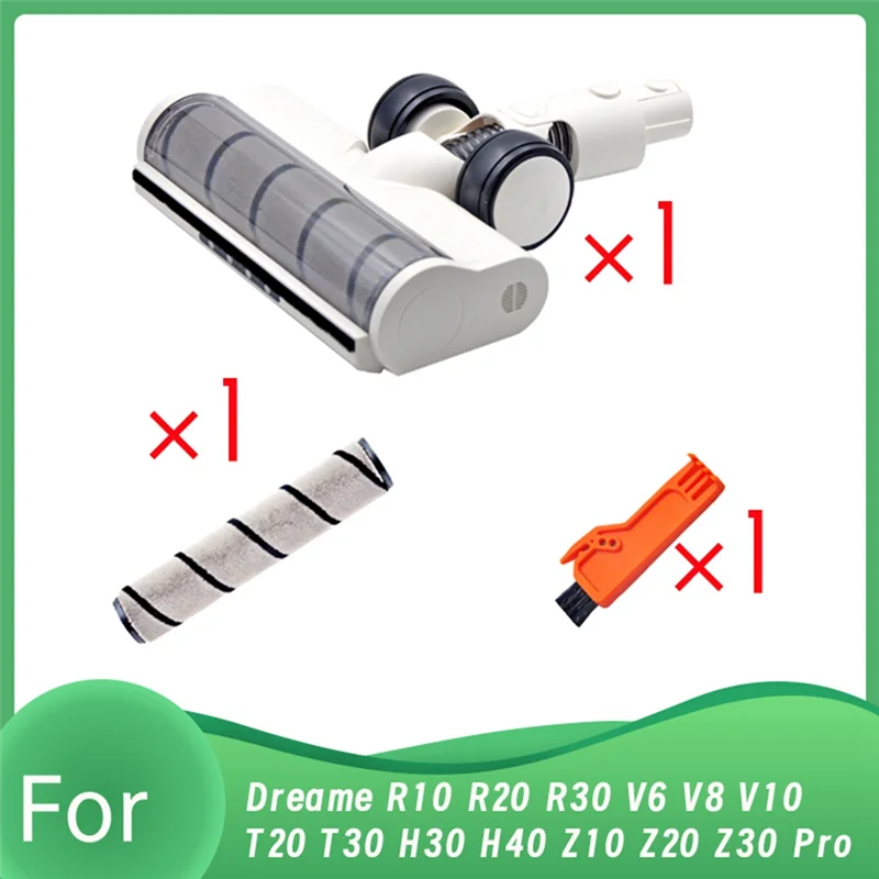 A05G-3Pcs ل Dreame R10 R20 R30 T30 فراغ فرشاة الأرضية الكهربائية مرفق رأس فرشاة الأرضية الناعمة مع ضوء الغبار LED