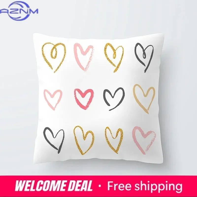 Geometric Home Decor Pillowcase Collection Pink Feather Plant Pillowcase Sofa Cushion