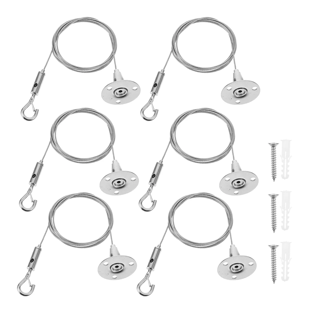 

6pcs Stainless Rope for Pictures Flowers Durable Wire Frame Flowerpot Hanging Rope Hanging Steel Wire Hangers 2M