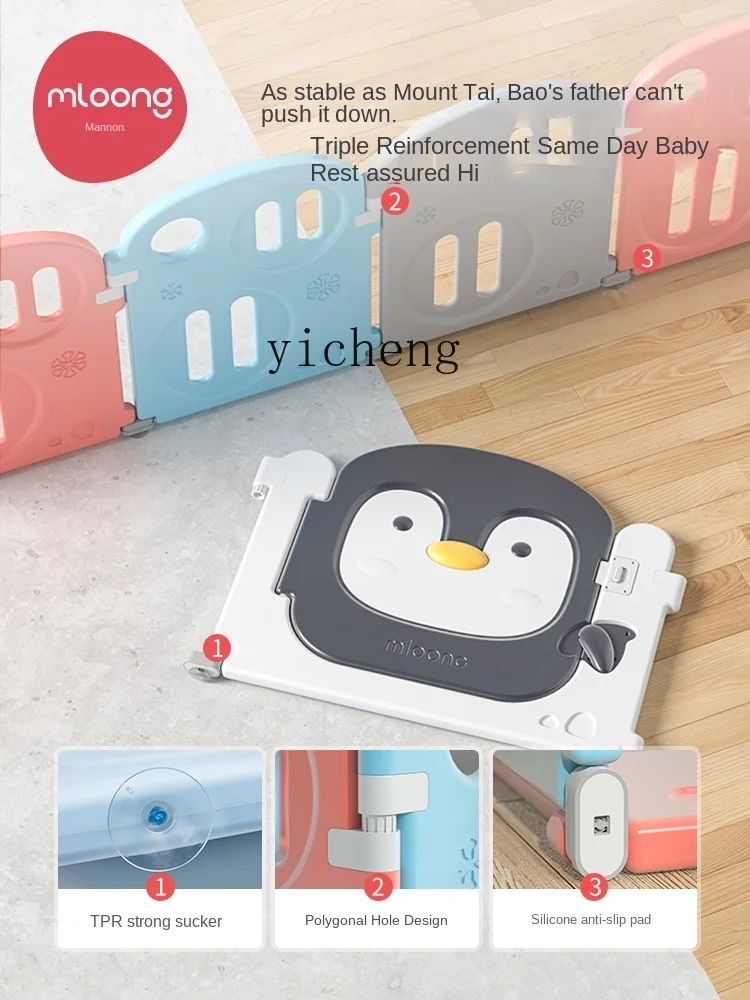 Tqh-VALLA DE JUEGO DE pingüino para bebé, estera interior para gatear, niños