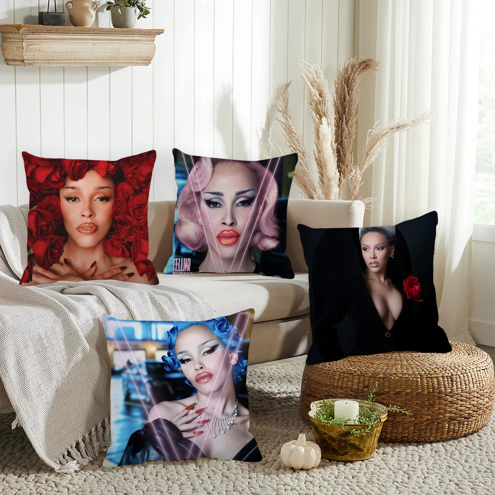Singer Doja Cat Vie Pillow Case Home Decoration Cushion Cover Suitable For Office Sofa Bedroom Car