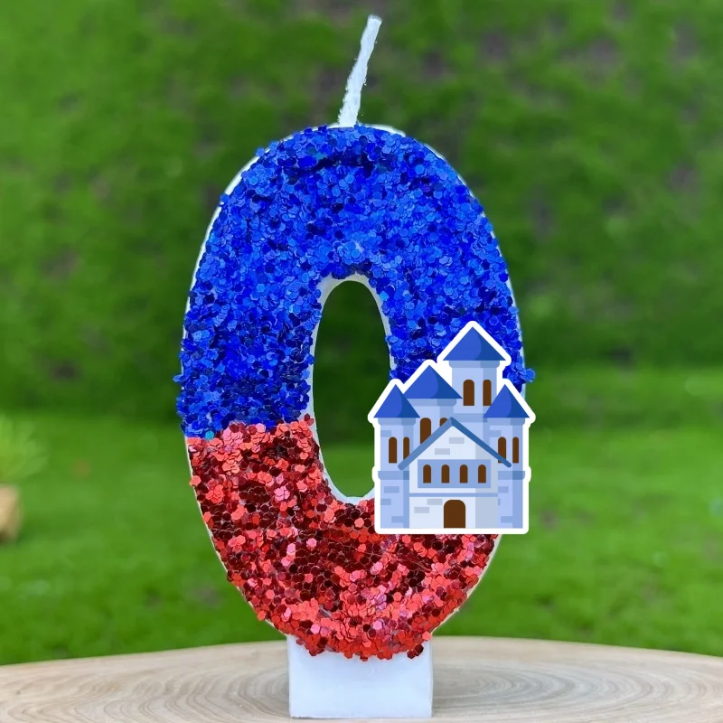 Cartoon Princess Castle Digital Candle Number 0-9 Kids Birthday Cake Decoration Supplies Anime Party Accessories Supplies
