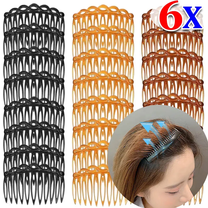 1-6pcs Plastic Hair Side Combs French Twist Hair Comb Straight Teeth Hair Clip Comb Accessories For Women Wedding Party Styling