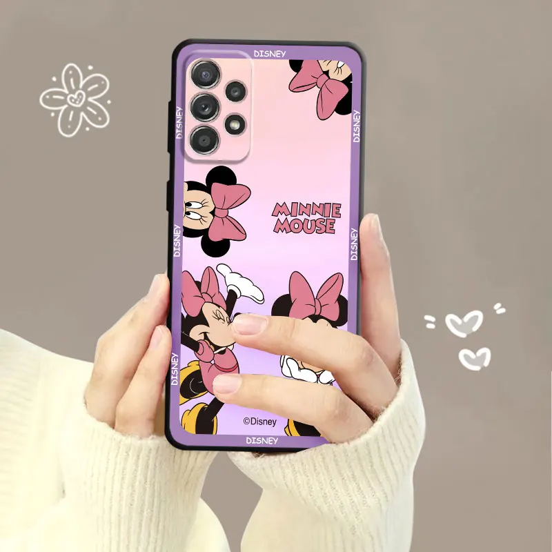 For Samsung Galaxy A21s A02s A03s A12 A02 A51 A71 A14 A31 A01 A72 A52 A42 A32 A22 A52s Bling Rainbow Pink Minnie Stitch Angel