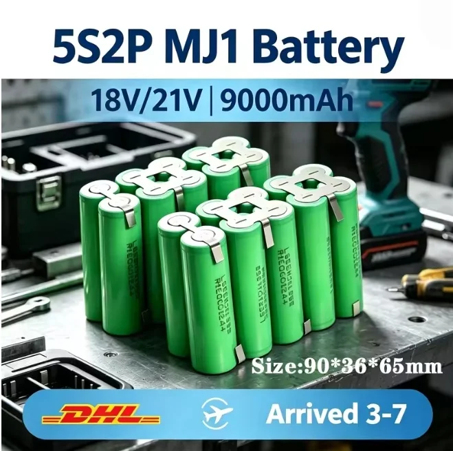 Batteria originale 18650 MJ19000 mAh (configurazione 5S2P), adatta per avvitatori, trapani, utensili e saldatura, 18 V-21 V.