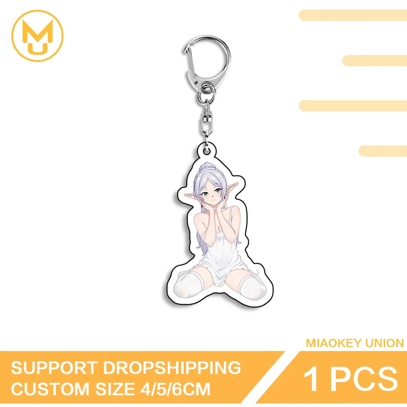 Sexy Frieren Charming Customizable HD Pattern Double Sided Acrylic Keyring Hot Selling Versatile Key Ring Gift For Friends