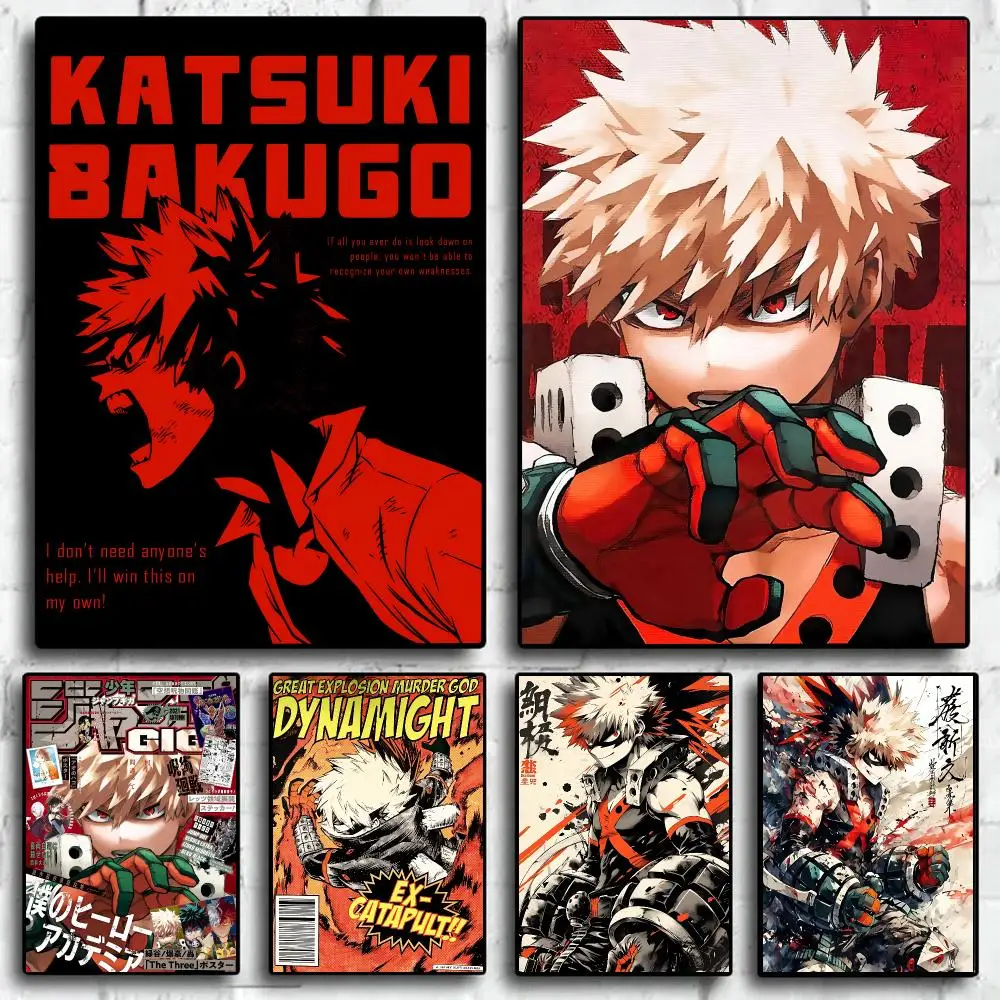 Anime M-My Hero Academia Bakugo Katsuki Poster Trendy Wall Art Aesthetic Room Decor Print Living Room Bedroom Home Decoration
