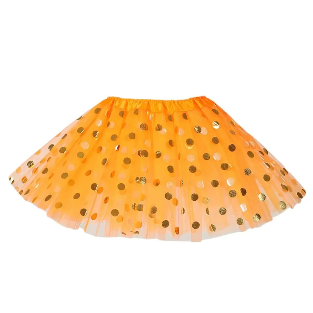 

Модная радужная юбка-пачка из тюля в горошек, золотая юбка принцессы, красочные сетчатые балетные юбки для малышей
