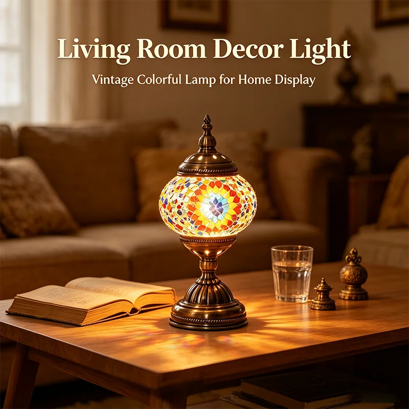 Creative Retro Bohemian Table Lamp Ambient Light Fixture for Bedroom Study Dining Desk Bar Counter Home Decor Ornament