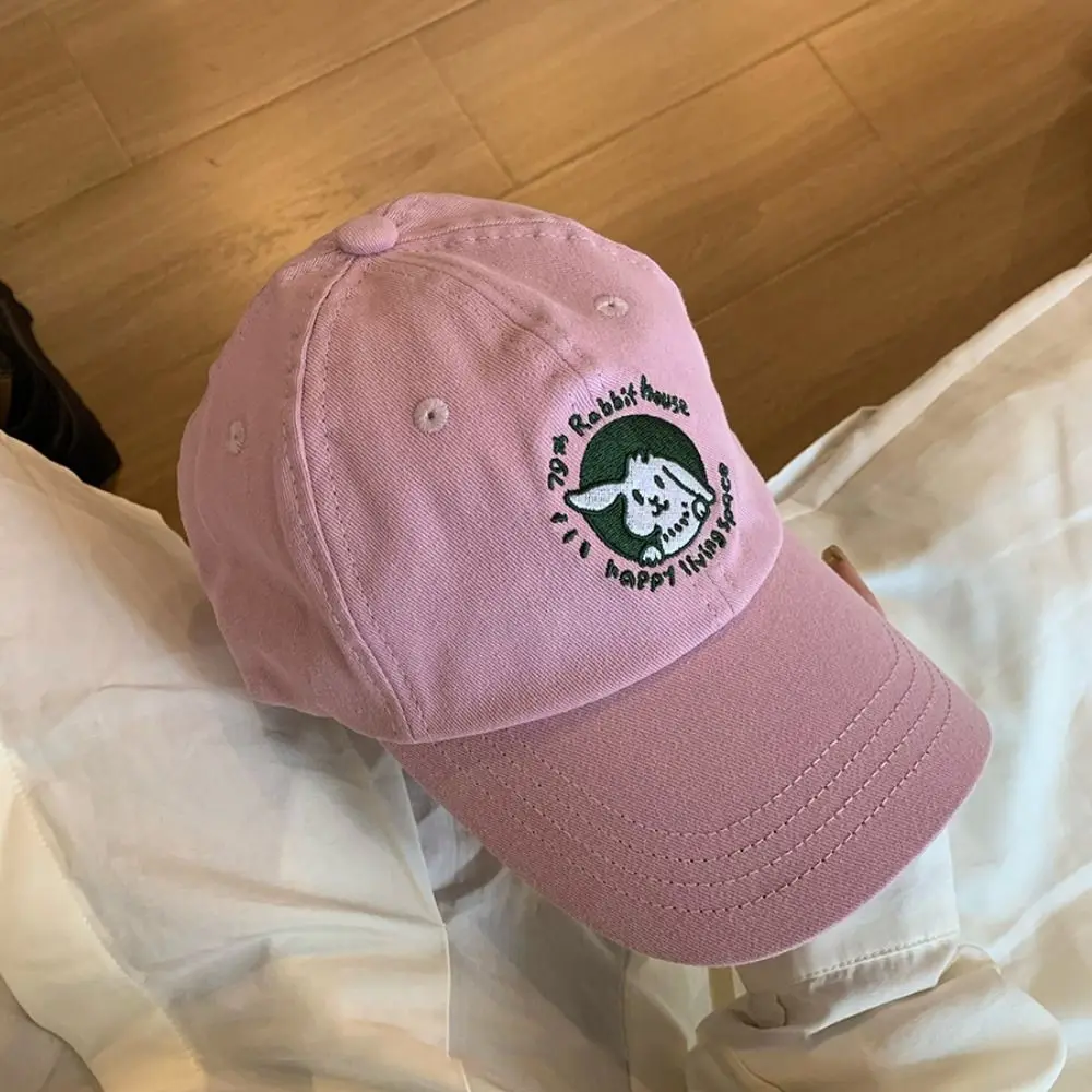 Fashion Adjustable Rabbit Baseball Cap Cotton Embroidery Vintage Baseball Cap Casual Korean Teenagers Hat Male Female - Image 2