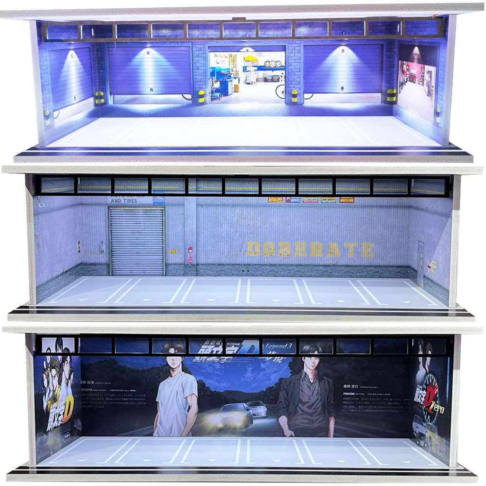 Modular 1/64 Scale Car Parking Lots Garage Diorama Models Stackable Levels for Hot Wheels Tomica Car Collection Box Gifts