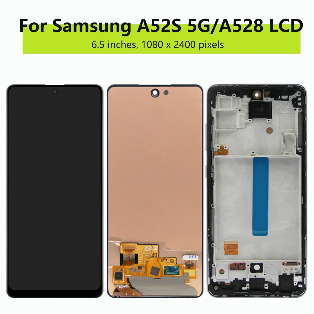 삼성 갤럭시 A52s 5G A528B 용 AMOLED 디스플레이, 터치 스크린, 디지털 교체, 삼성 A52s 5G A528B/DS A528N LCD