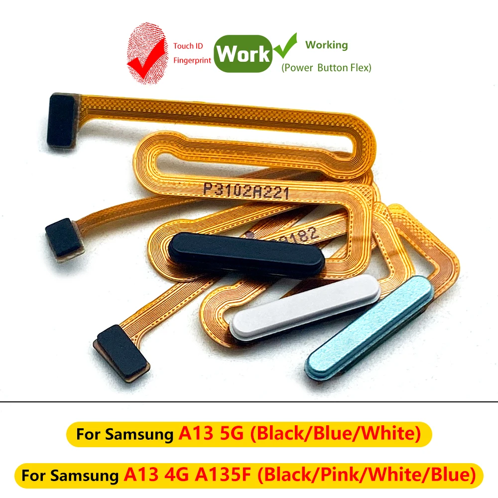 New For Samsung A13 4G 5G A135F A136F Fingerprint Reader Touch ID Sensor Return Key Home Button Flex Cable