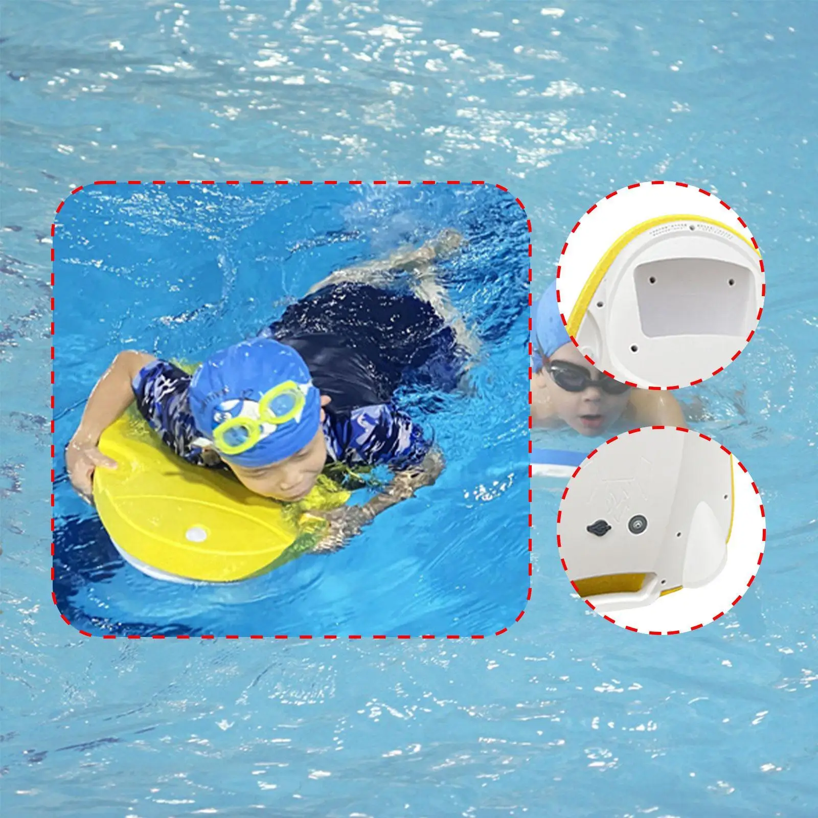 لوح سباحة كهربائي 300 واط لوح ركلة للتدريب على السباحة لمعدات تمارين حمام السباحة والأنشطة المائية الخارجية ومحول الاتحاد الأوروبي للحفلات