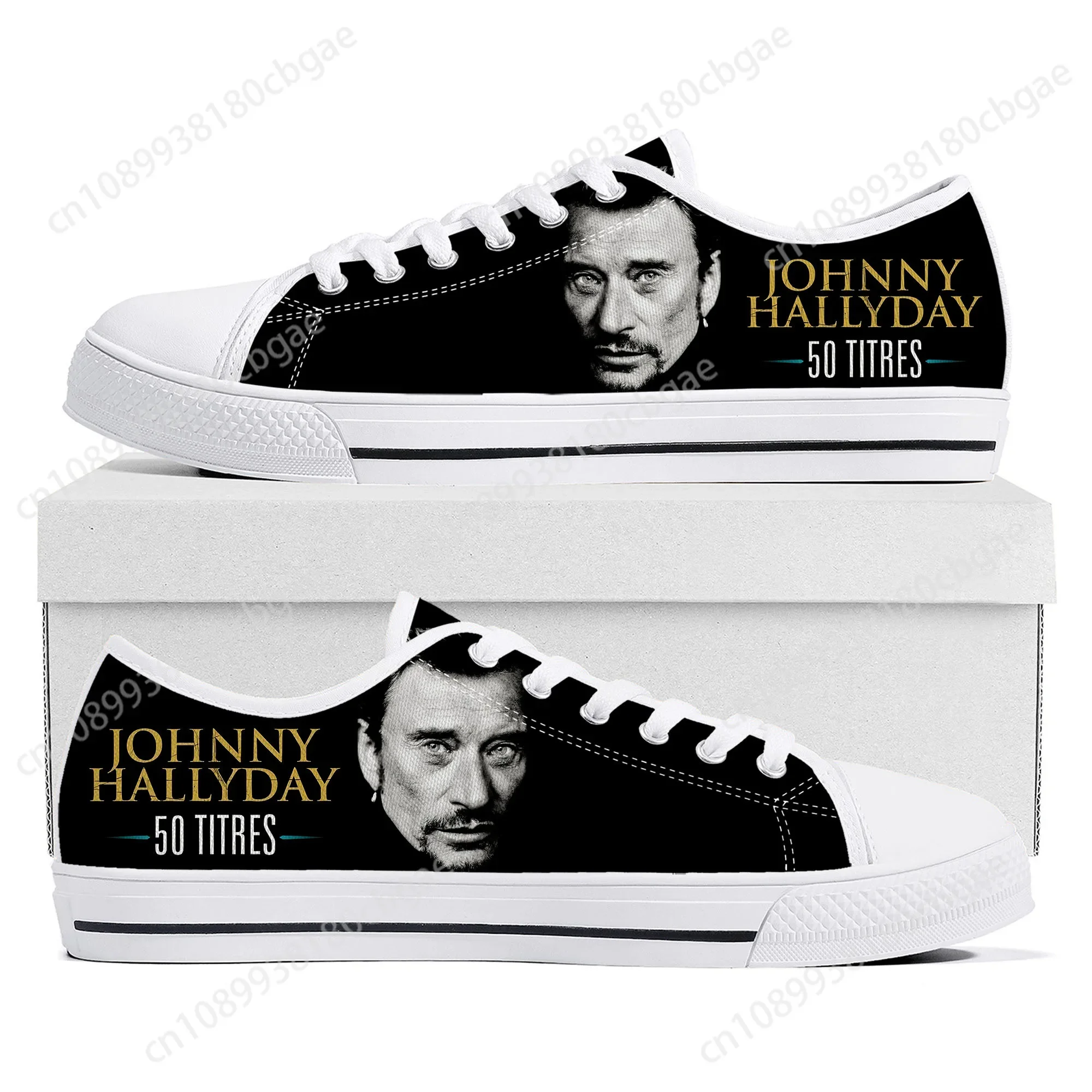 

Johnny Hallyday Rock Singer Low Top Sneakers Mens Women Teenager High Quality Canvas Sneaker Casual Couple Shoes Custom Shoe