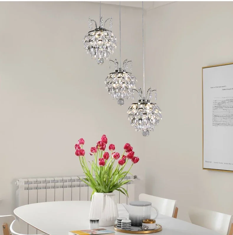 Hanging Lamp for Dining Room Crystal Pendant Light Suspension Cord Modern Pendant Light Fixtures