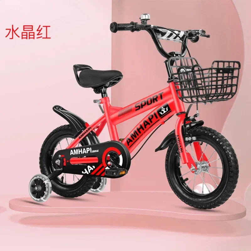 New Children's Bicycle 3-8 Years Old with Backrest Flash Wheel Boys and Girls Baby Bicycle Children's Bic ycle Stroller