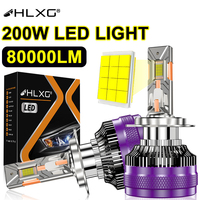 HLXG 80000LM 200W H7 H11 LED CANbus No Error K5C K6C H8 H9 9005 9006 HB3 HB4 9012 HIR2 Led Headlight Turbo Auto Fog Lamp 6000K