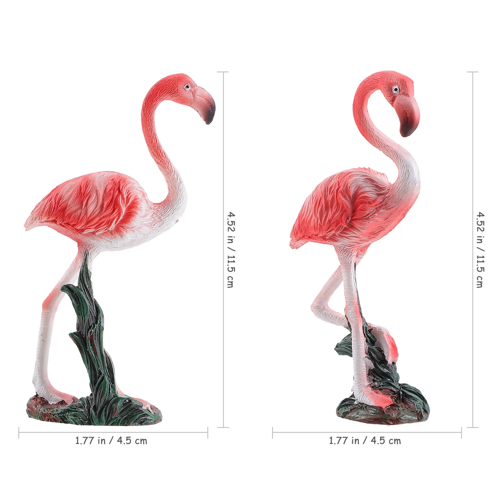 

2 PCS Garden Decoration Outdoor Ornament Animal Statues Pink Home Accessory Retro Figurine
