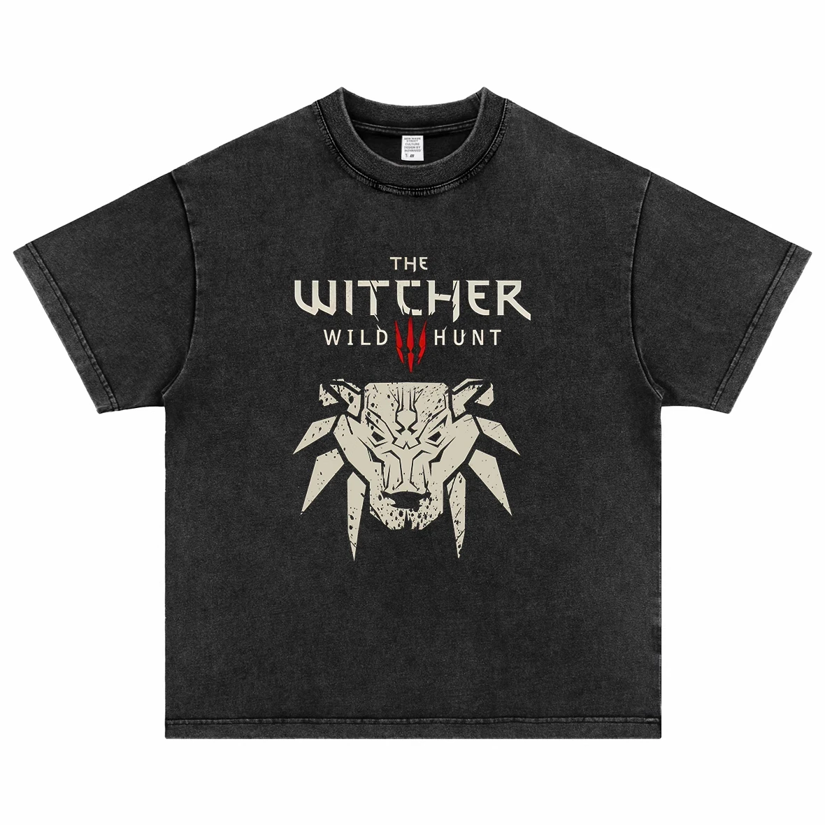 Bonfire Witcher Three Wild Hunt White Wolf Geralt Witcher Old Printed Short Sleeve T-Shirt Game Merchandise Menswear