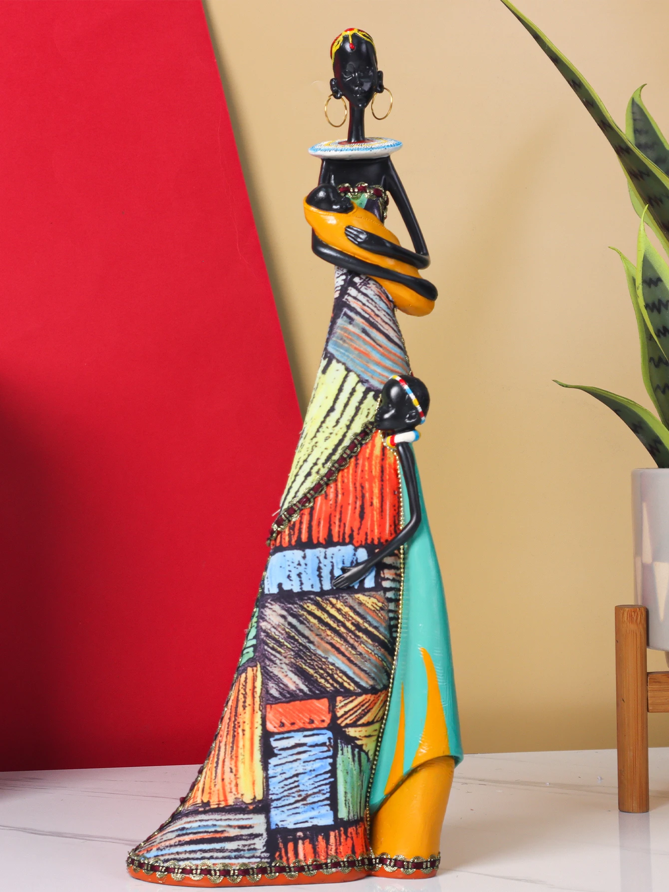 

Статуя из смолы «Milky Bond» в африканском стиле для кормления ребенка, скульптура с племенными узорами, спальня, гостиная, домашний художественный декор