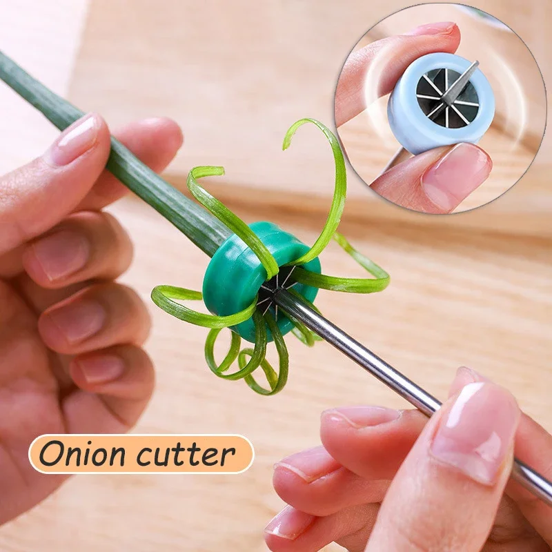 Stainless Steel Plum Blossom Onion Cutter Vegetable Chopper Pepper Slicer Grater Green Onion Shredded Knife Kitchen Cutting Tool